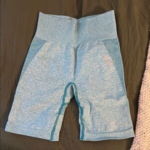 Blue Seamless Biker Shorts